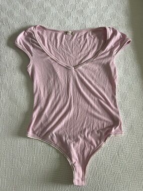 Free people pointelle bodysuit in pink size medium
